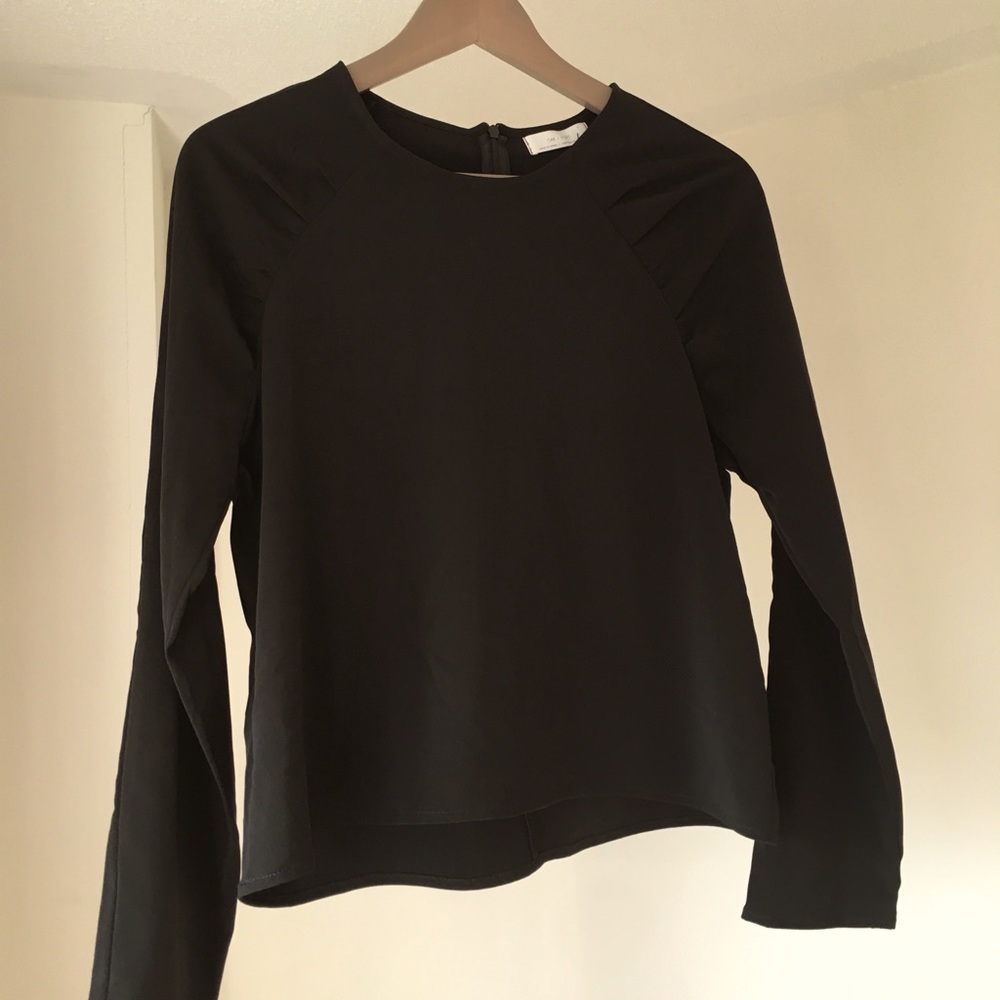 OAK + FORT Black Silk Blouse